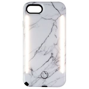 LuMee Duo White Marble Phone Case Compatible w/ iPhone 7 Plus / iPhone 8 Plus